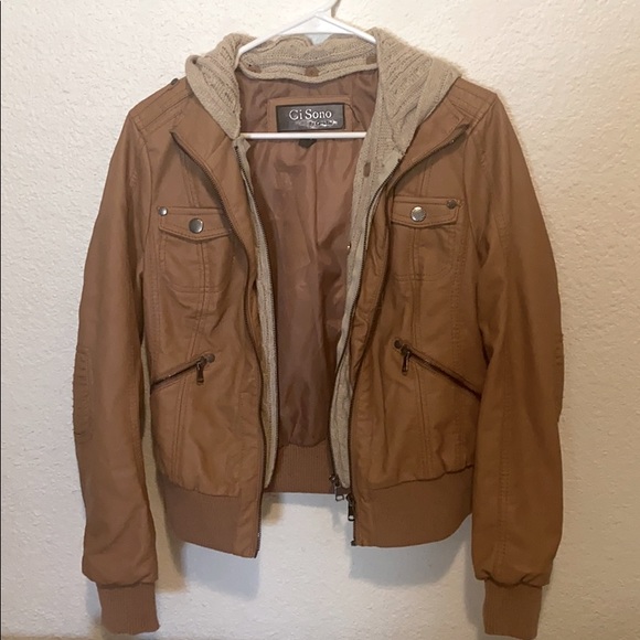 Brown leather jacket - Picture 1 of 4
